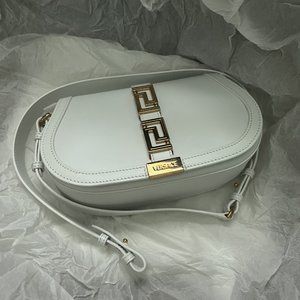 VERSACE Greca Goddess Medium Leather Shoulder Bag